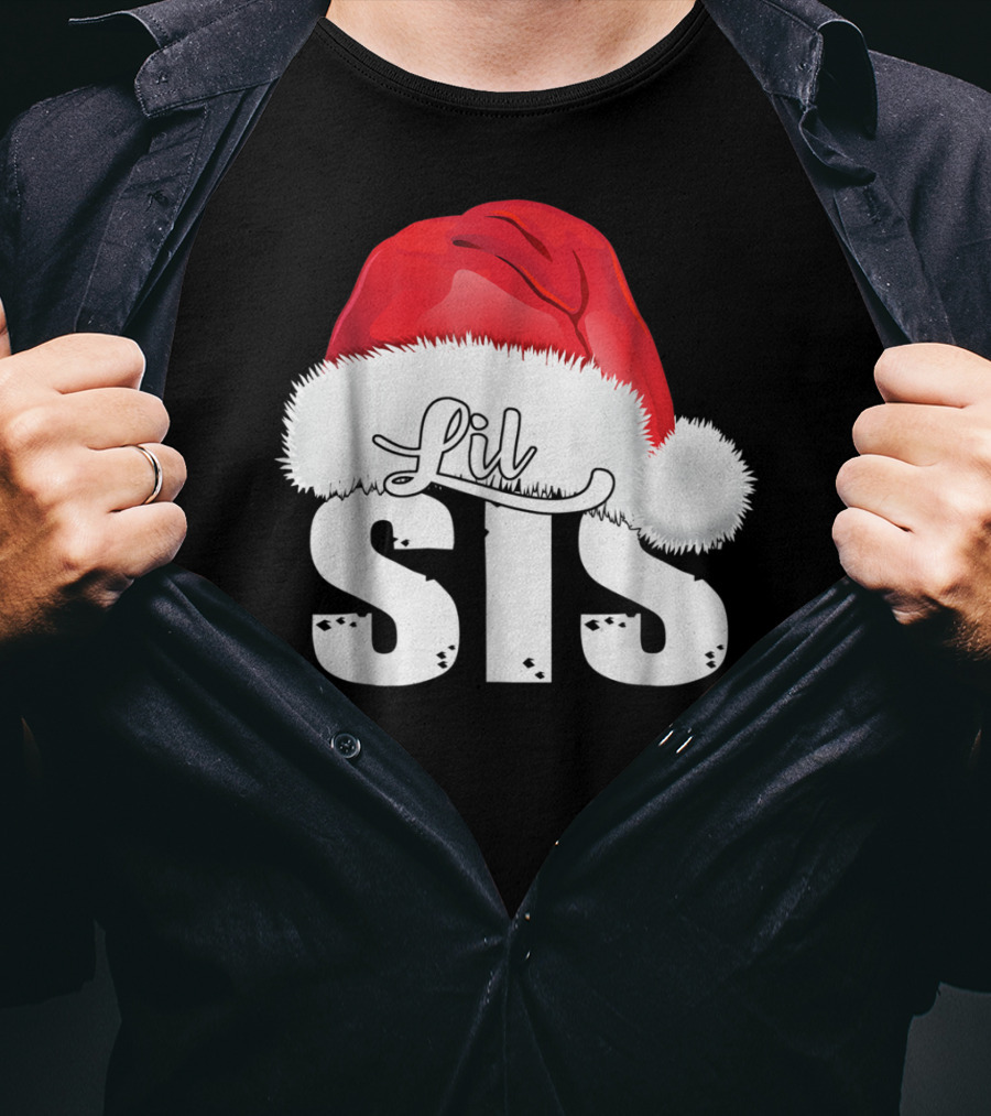 Lil Sis Santa Christmas Family T-Shirt
