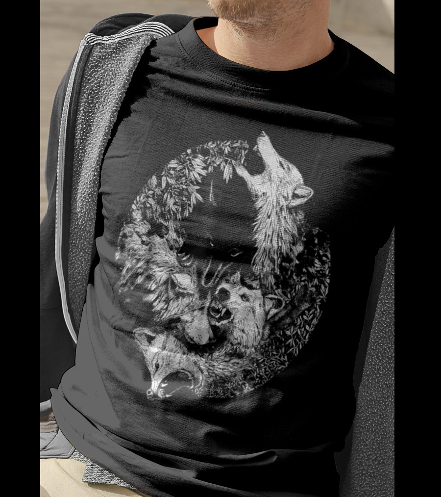 Loves Wolves Wild Wolf Howling Pack Nature Forest T-Shirt