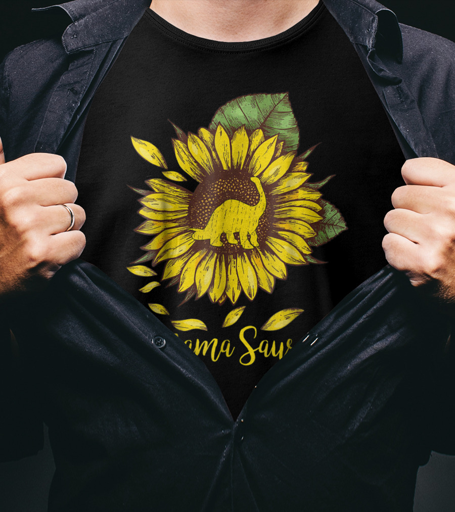 Mamasaurus Dinosaur Sunflower T-Shirt