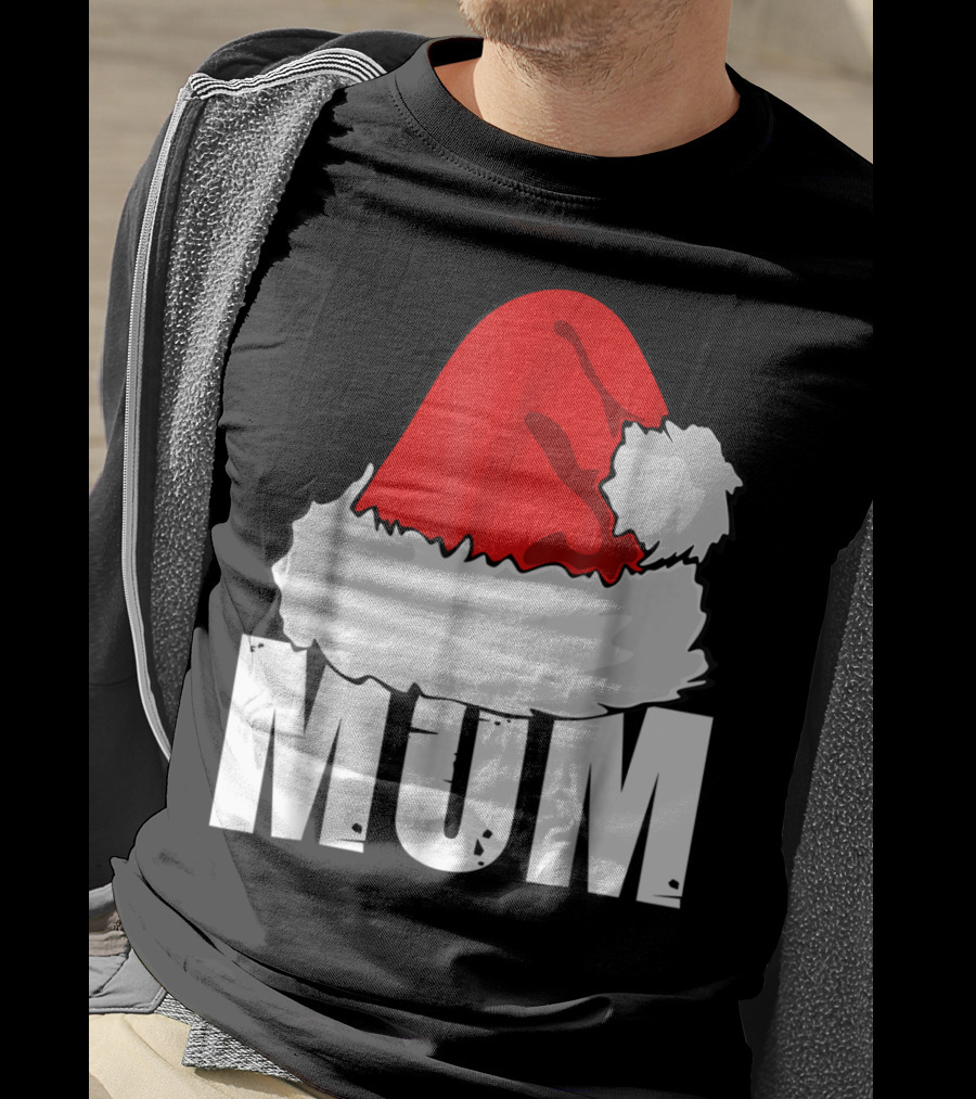 Mum Christmas Santa Hat Family Matching T-Shirt