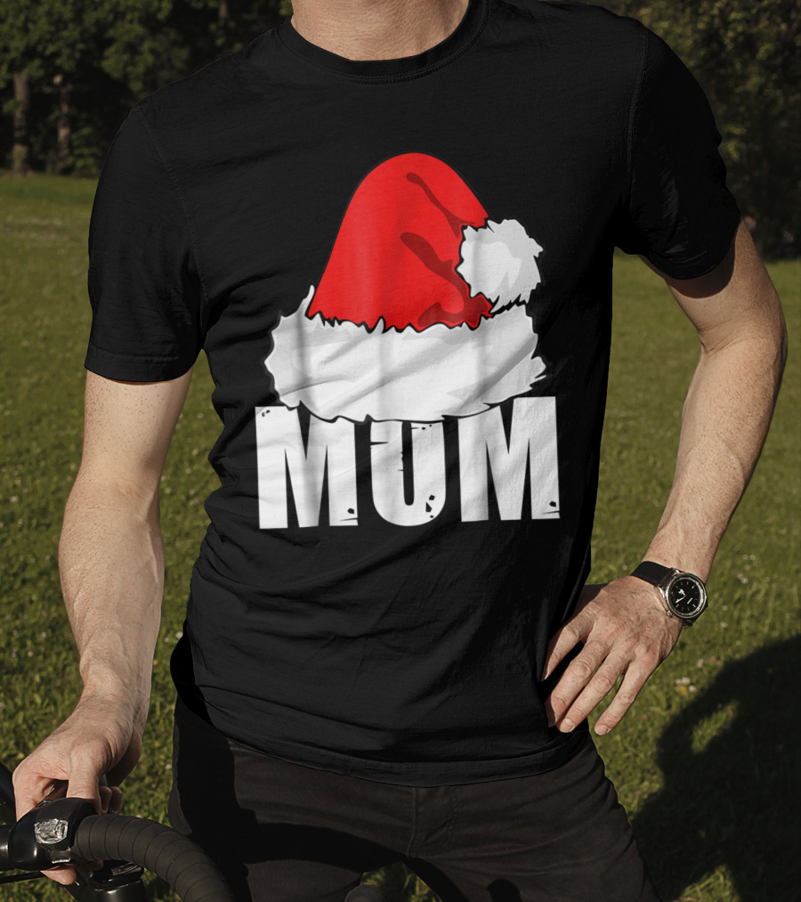 Mum Christmas Santa Hat Family Matching T-Shirt