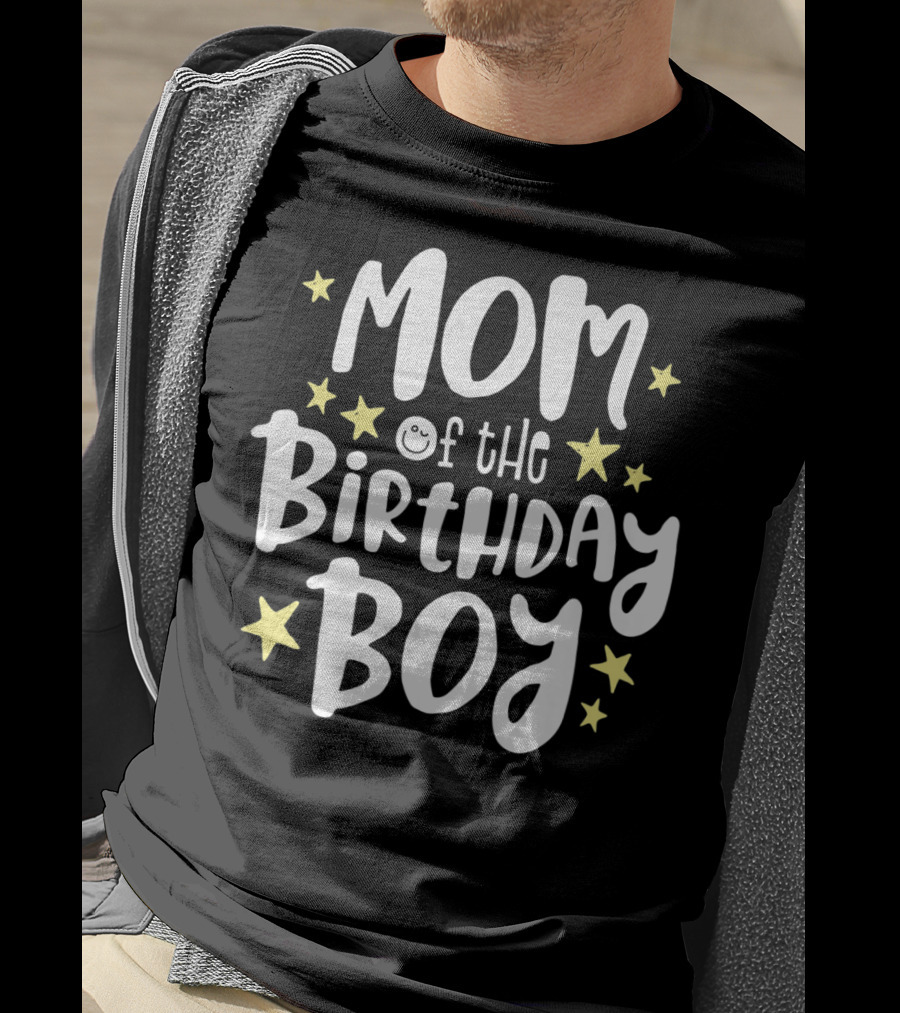 Mom Of The Birthday Boy With Stars Mother's Day Mama Celebrations T-Shirt