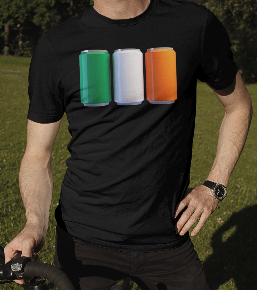 Irish Flag Beer Cans St Patrick's Day Ireland T-Shirt