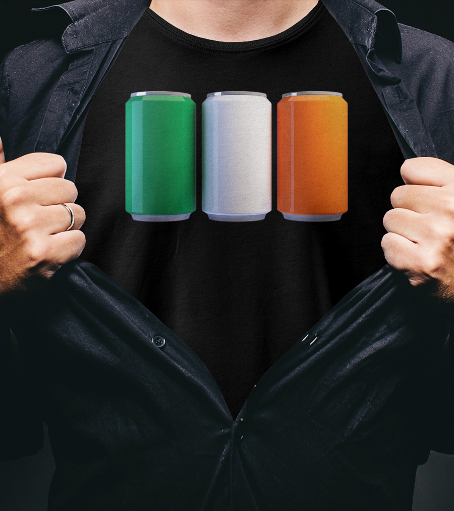 Irish Flag Beer Cans St Patrick's Day Ireland T-Shirt