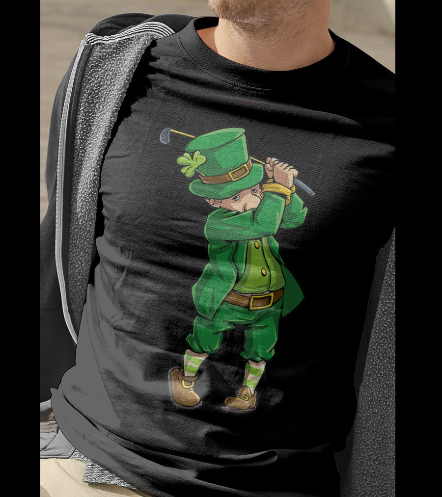 Leprechaun Golf St Patricks Day Boys JD Irish Golfer T-Shirt
