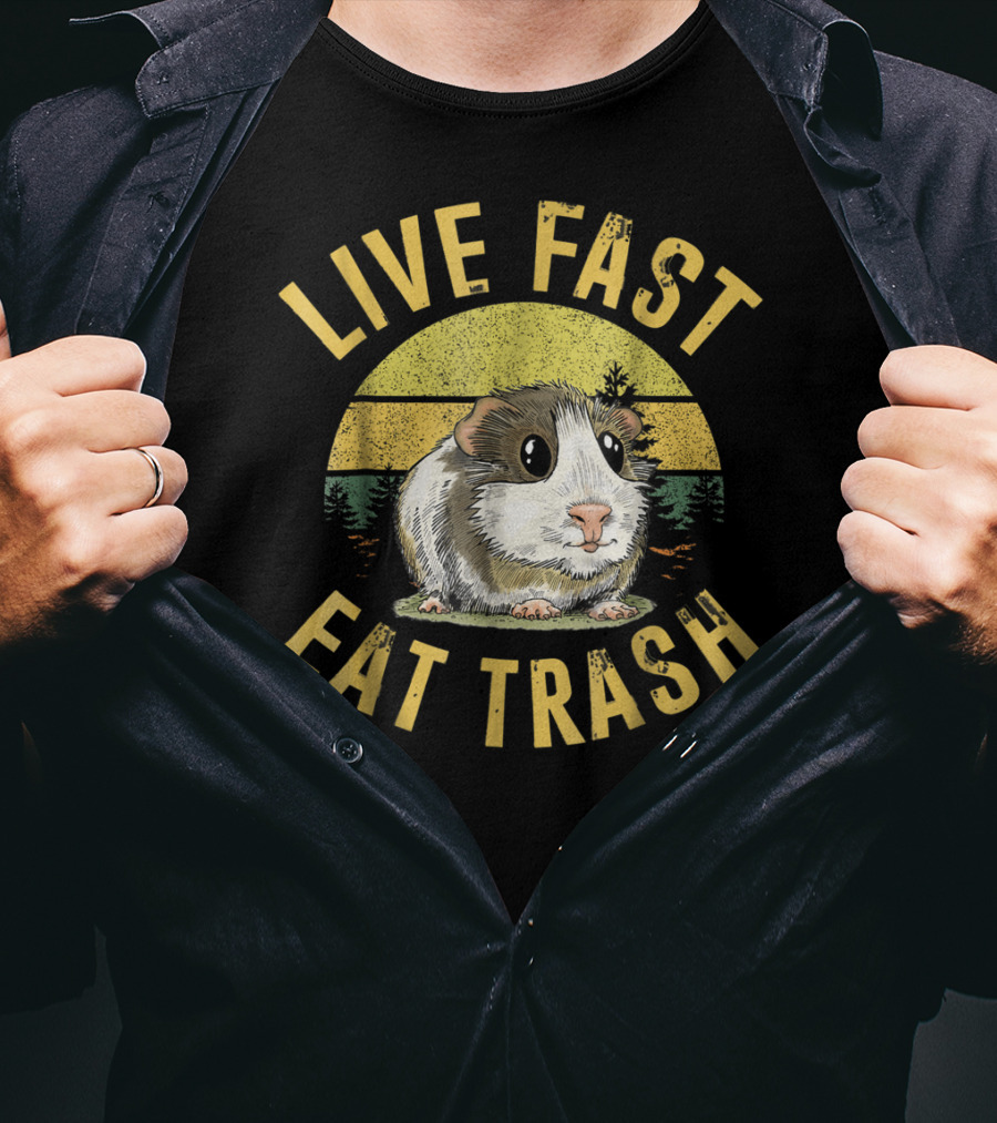 Live Fast Eat Trash Funny Guinea Pig T-Shirt