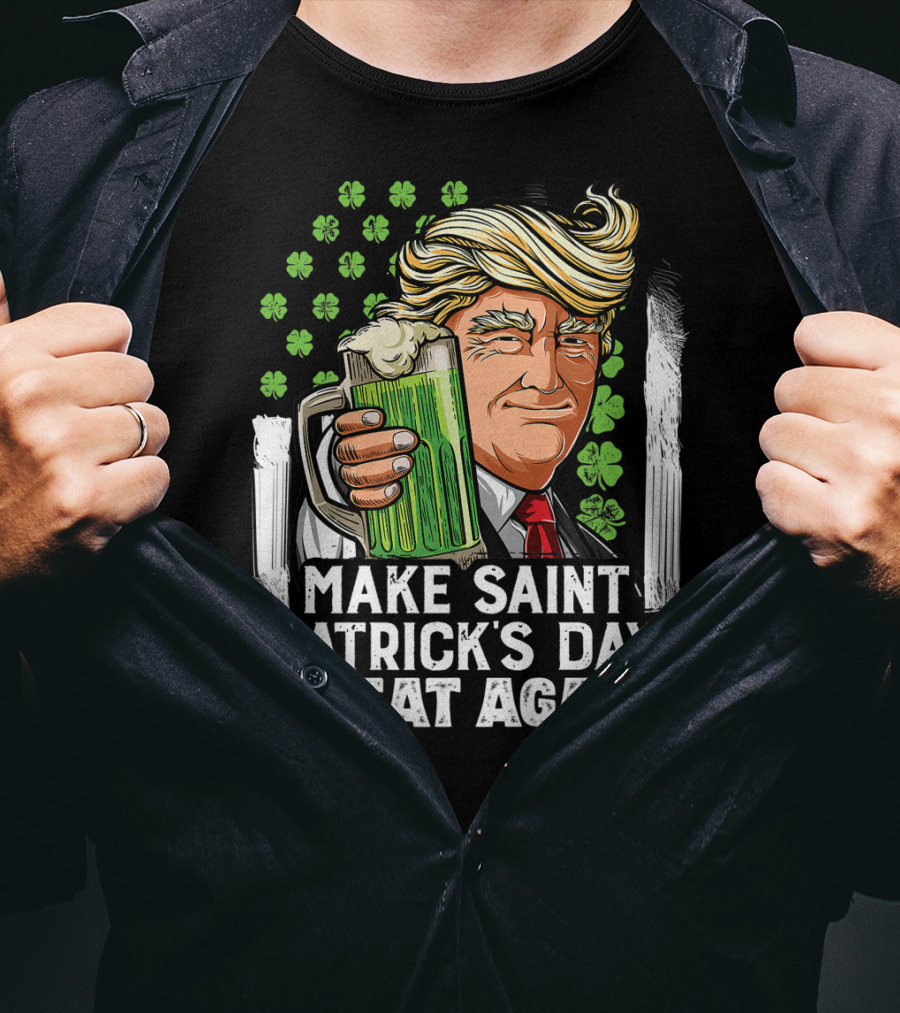 Make Saint Patrick's Day Great Again Beer Clover Man T-Shirt