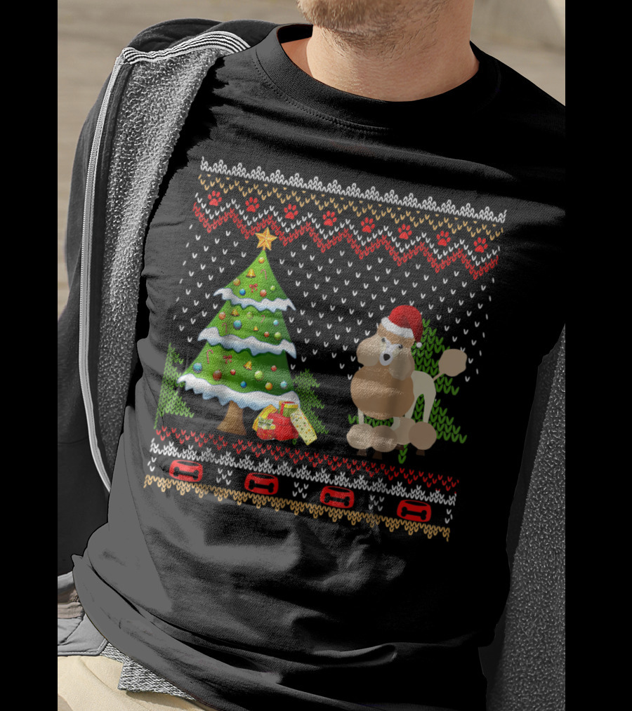 Poodles Santa Christmas Ugly Dog Holiday T-Shirt