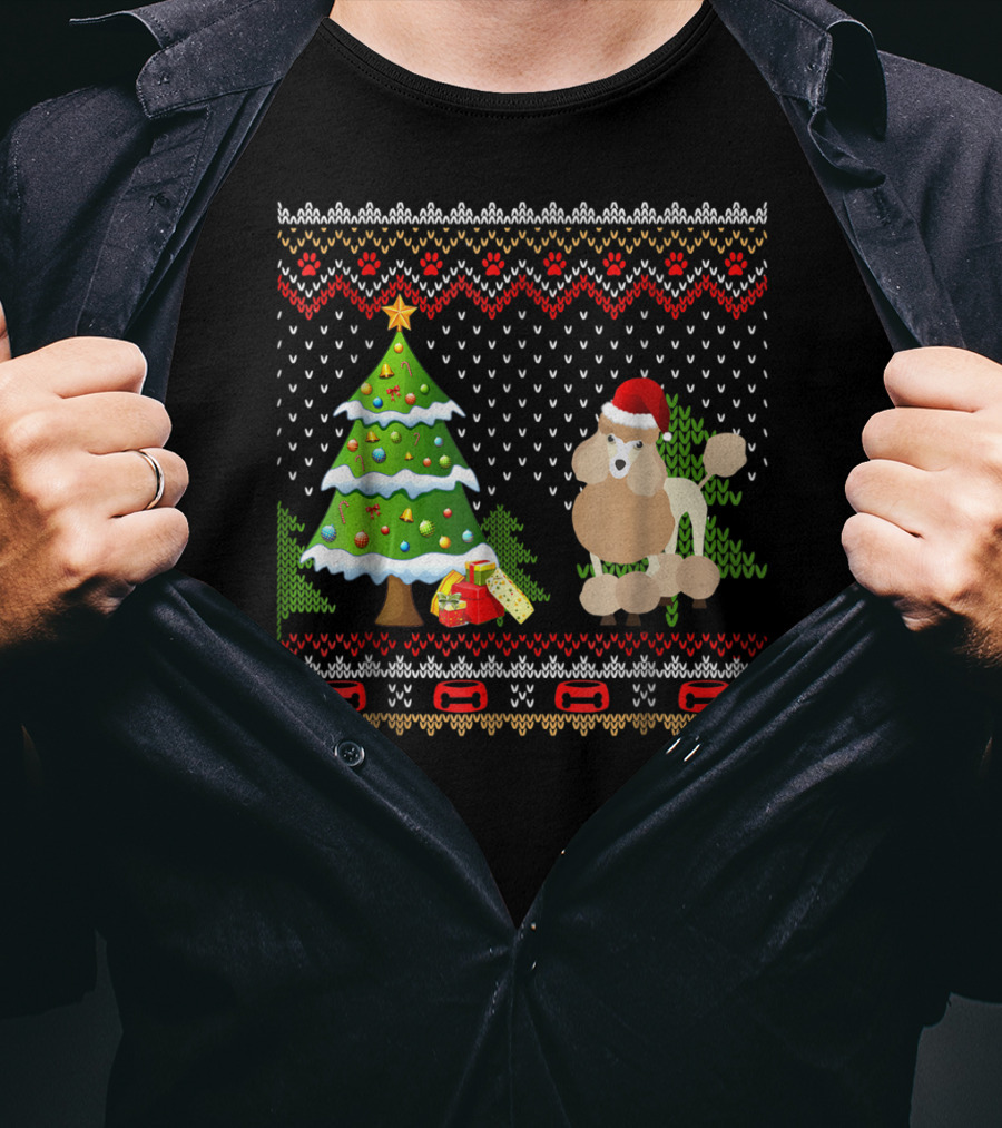 Poodles Santa Christmas Ugly Dog Holiday T-Shirt