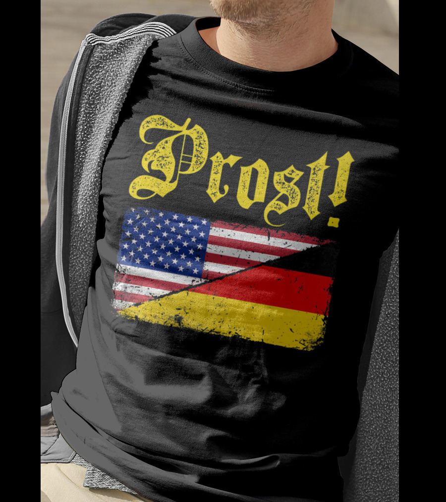 Prost German American Flag Oktoberfest T-Shirt