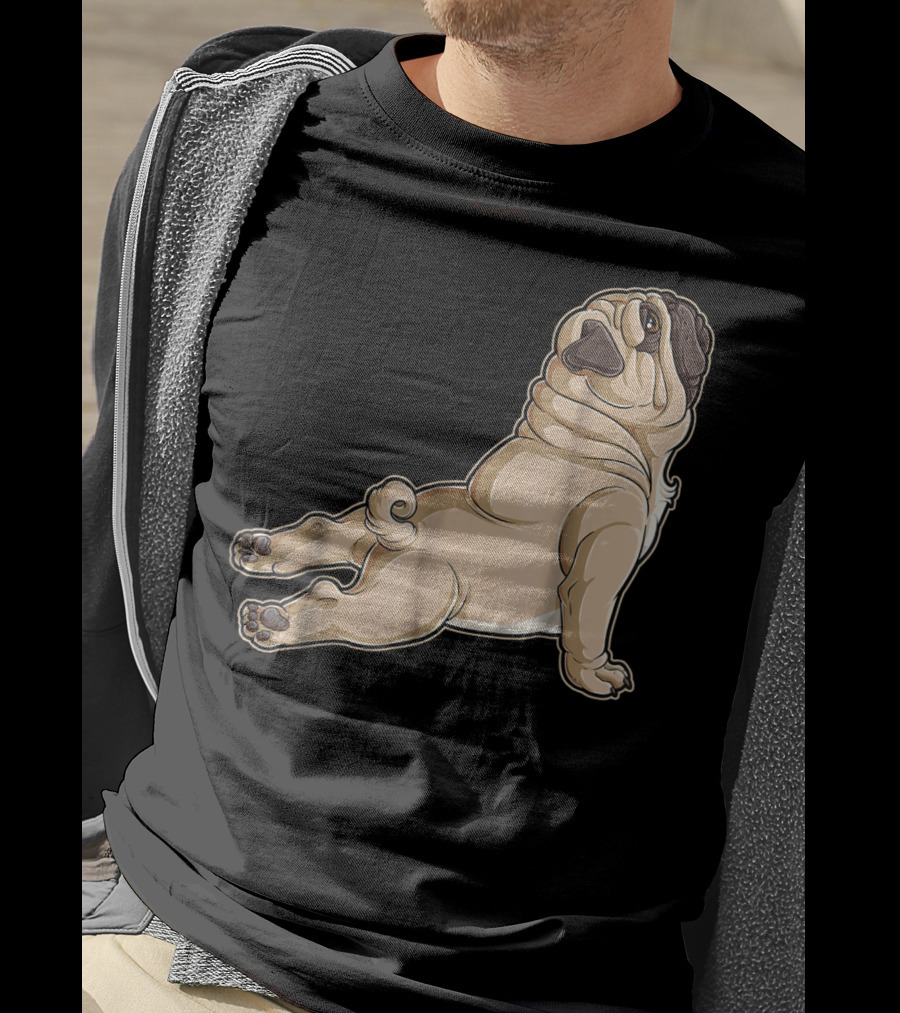 Pug Yoga Pose For Dog Lovers Puppy Funny T-Shirt