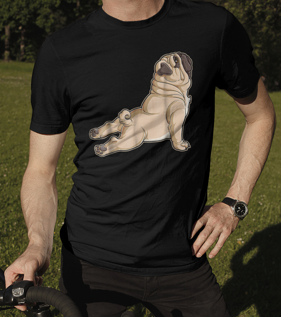 Pug Yoga Pose For Dog Lovers Puppy Funny T-Shirt
