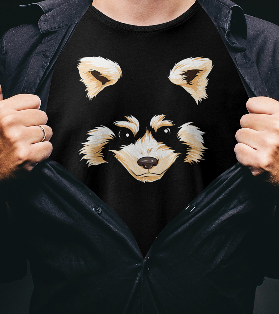 Red Panda Face Funny Pandas Halloween Costume T-Shirt