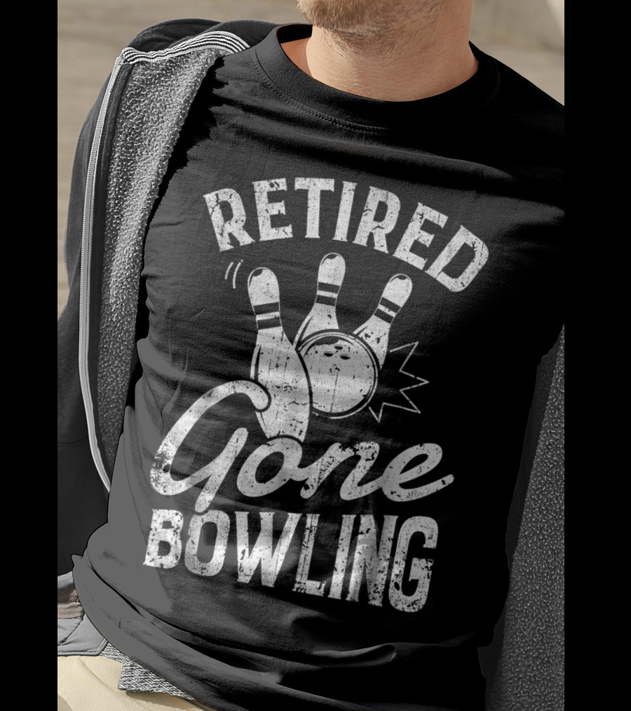 Retired Gone Bowling Bowler Pin Trio T-Shirt