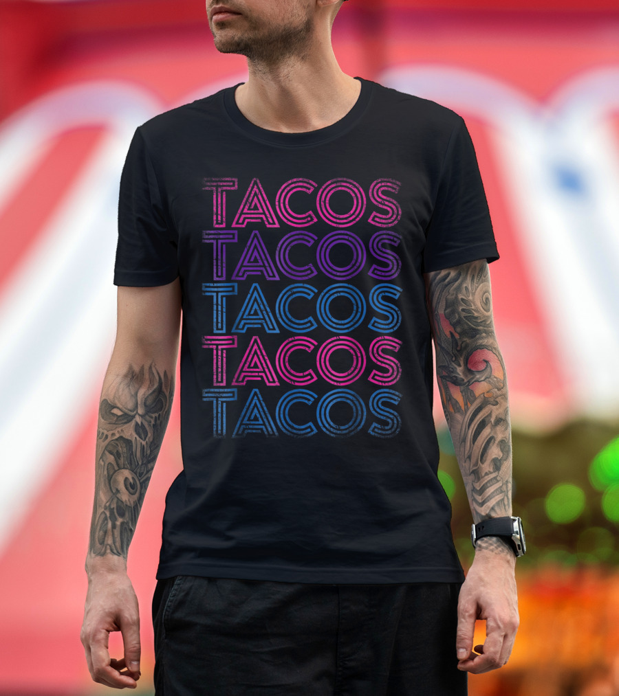 Tacos Tacos Tacos Tacos Tacos Retro Tacos Vintage Taco Tuesday Mexican T-Shirt