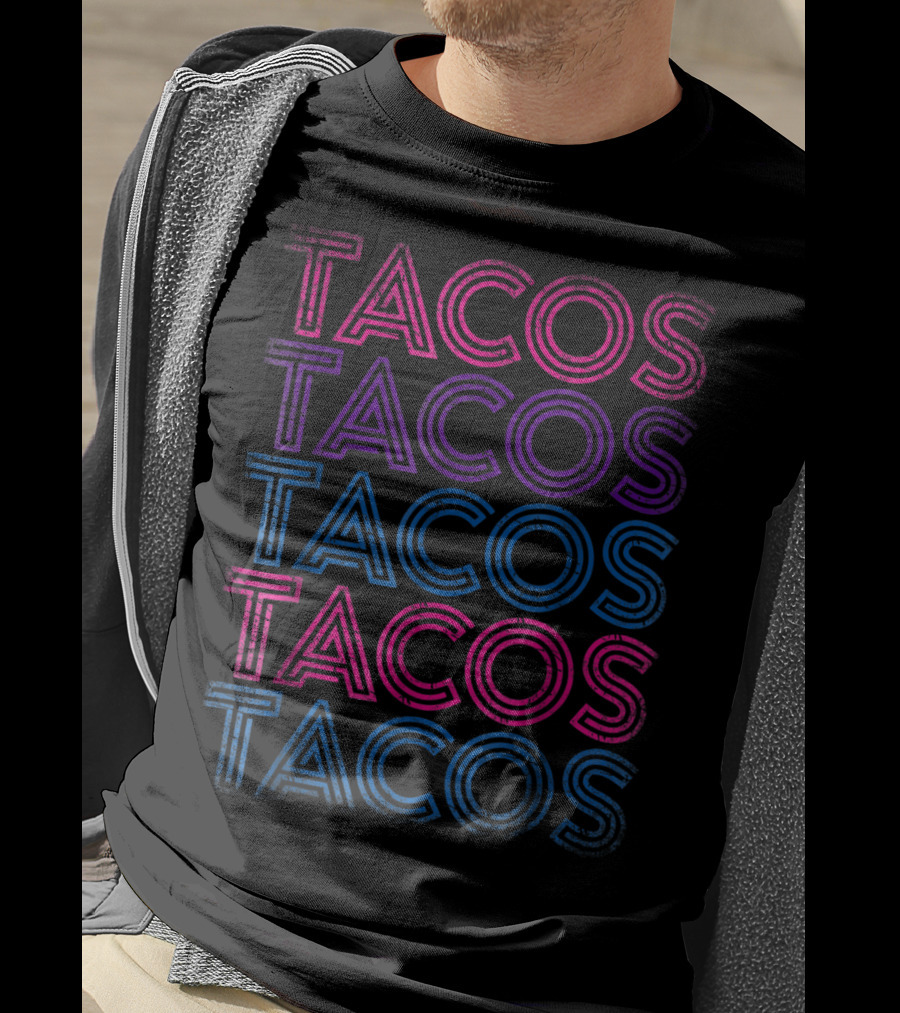 Tacos Tacos Tacos Tacos Tacos Retro Tacos Vintage Taco Tuesday Mexican T-Shirt