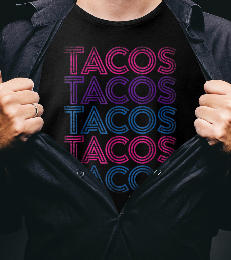 Tacos Tacos Tacos Tacos Tacos Retro Tacos Vintage Taco Tuesday Mexican T-Shirt