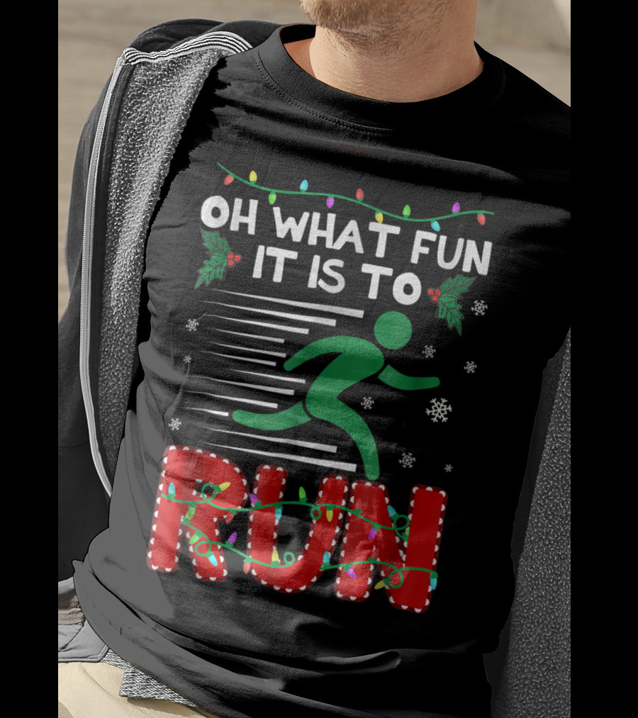Oh What Fun It Is To Run Christmas Lights Snowflakes T-Shirt
