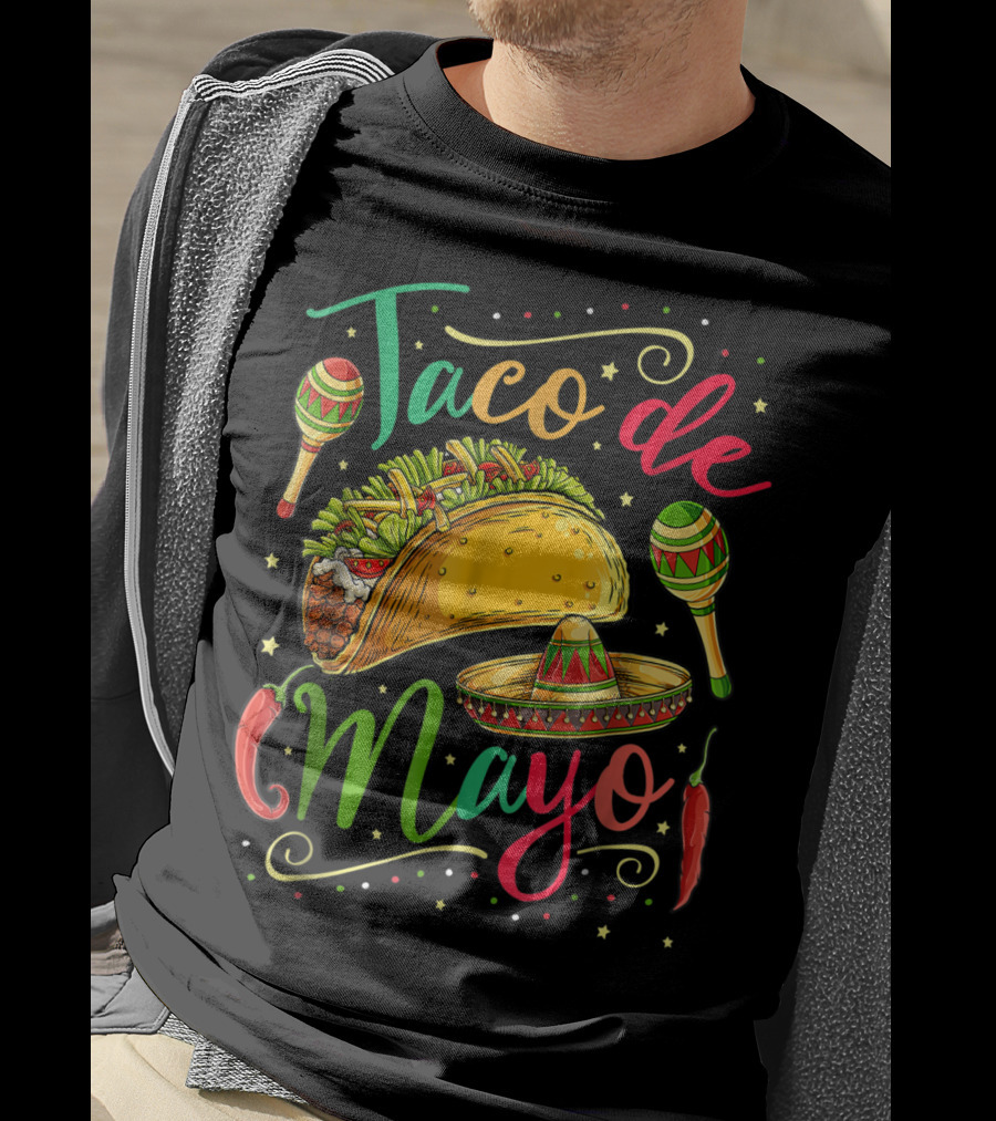Taco De Mayo Cinco De Mayo Festive Maracas Sombrero Peppers T-Shirt