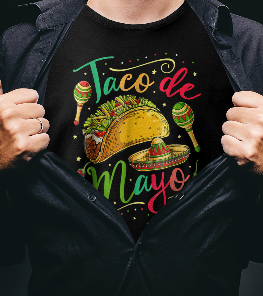 Taco De Mayo Cinco De Mayo Festive Maracas Sombrero Peppers T-Shirt