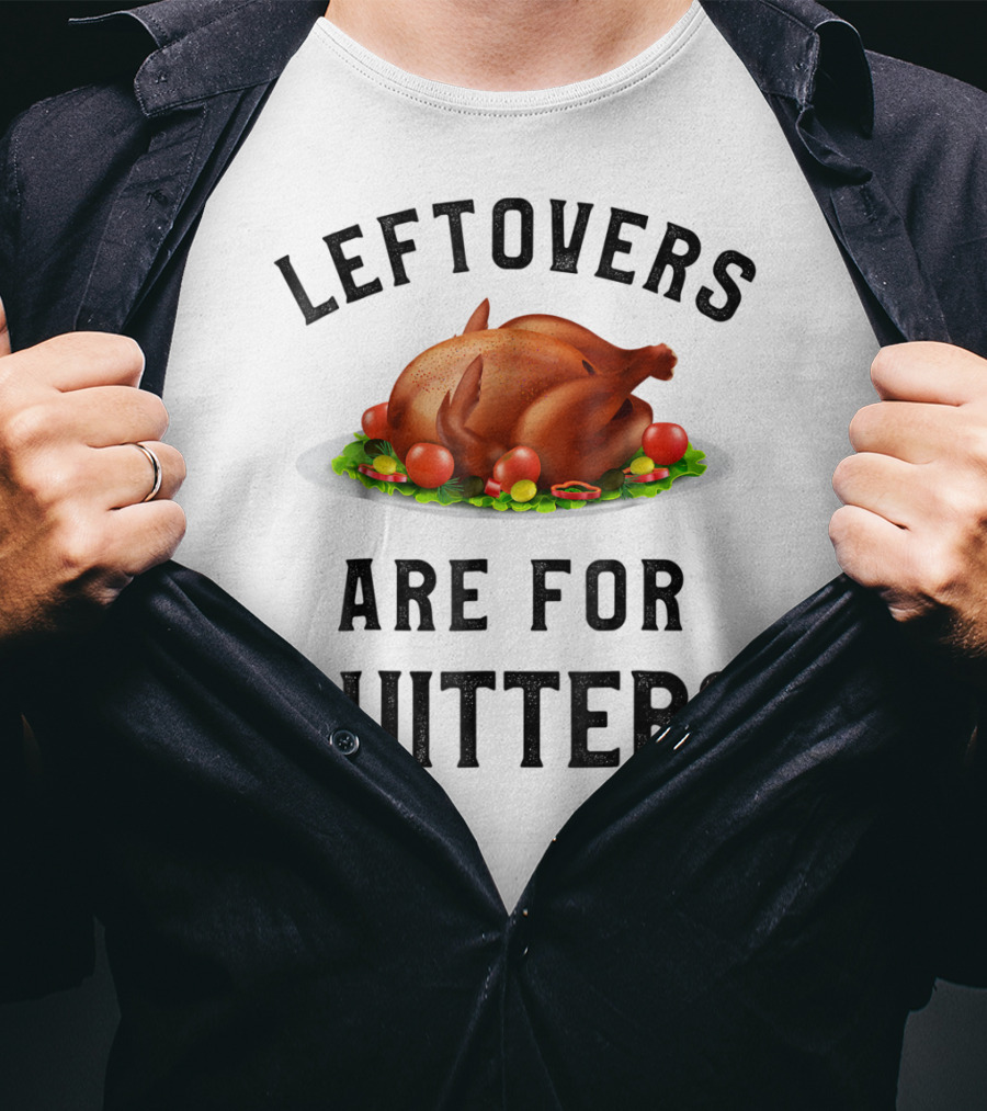 Thanksgiving Boys Leftovers Are For Quitters Turkey Plate T-Shirt
