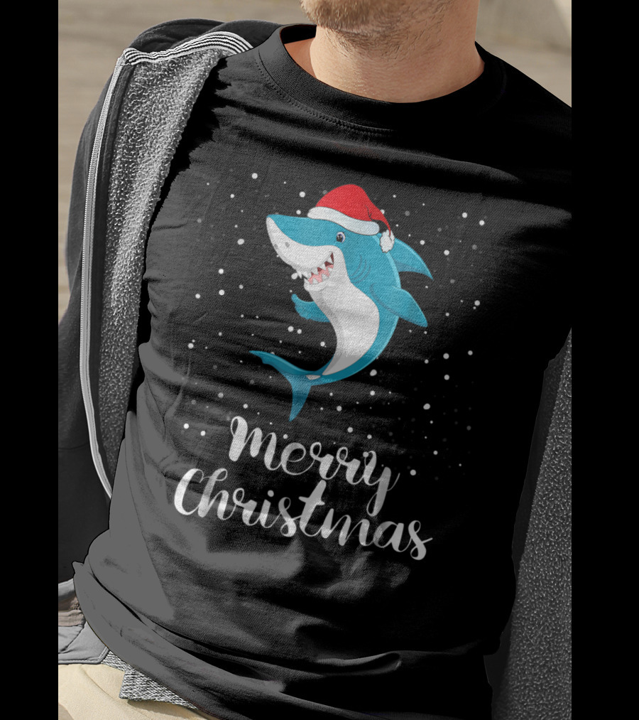 Merry Christmas Shark Funny Christmas Matching Family Group T-Shirt