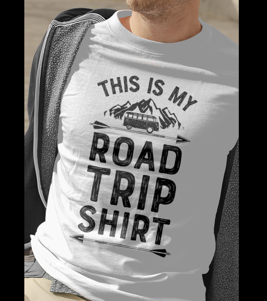 This Is My Road Trip Shirt Bus Adventure With Mountain Background T-Shirt