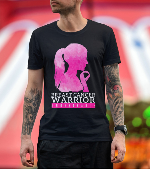 Premium T-Shirt: Breast Cancer Warrior Unbreakable Pink Ribbon T-Shirt Breast Cancer Warrior Unbreakable Pink Ribbon T-Shirt