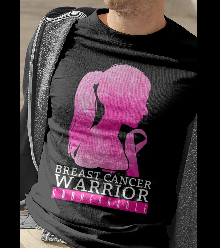 Breast Cancer Warrior Unbreakable Pink Ribbon T-Shirt