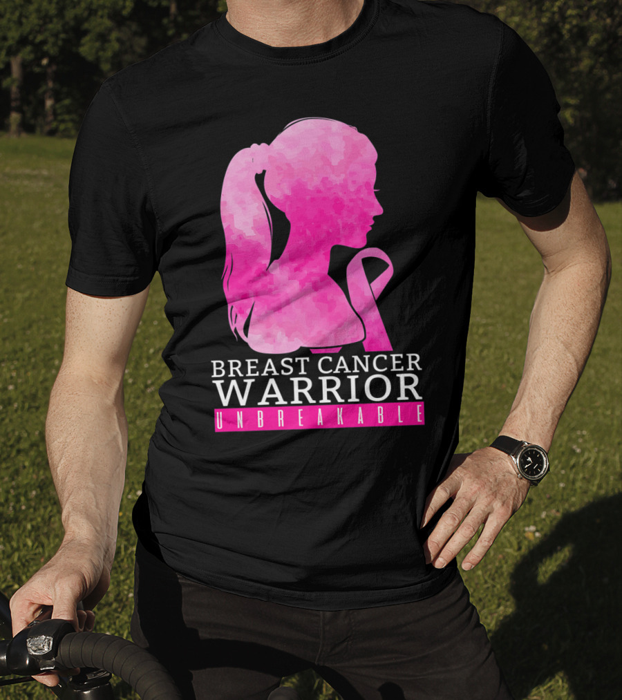 Breast Cancer Warrior Unbreakable Pink Ribbon T-Shirt