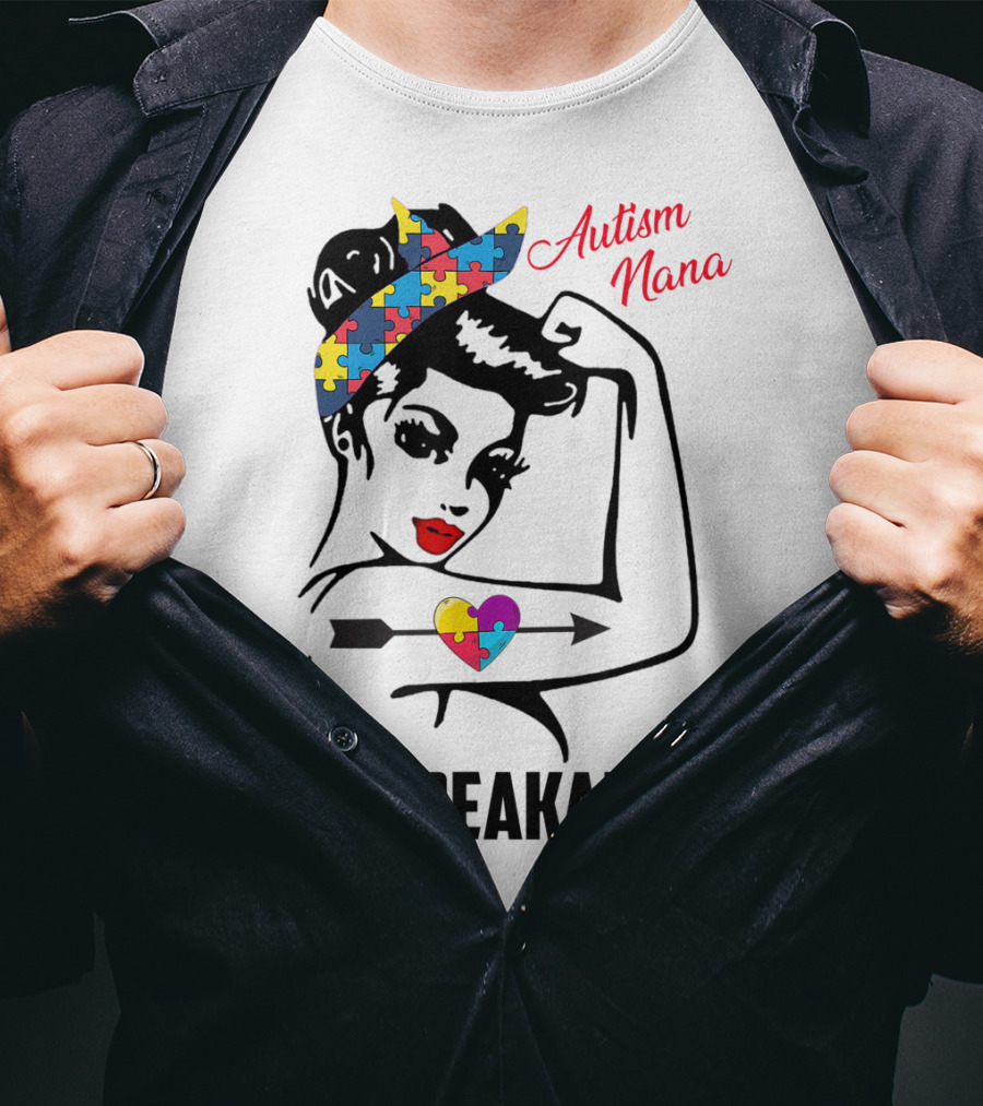 Autism Nana Unbreakable Puzzle Heart Bandana T-Shirt