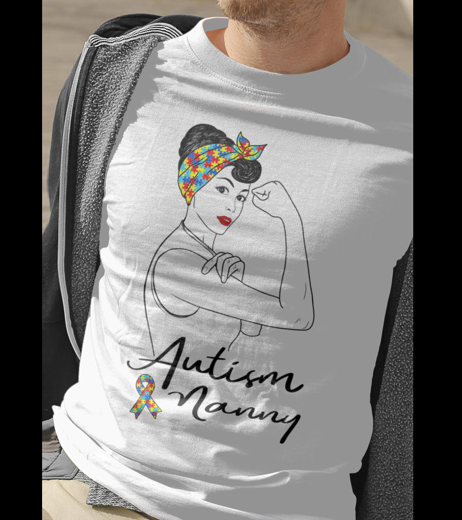 Autism Nanny Unbreakable Rosie Autism Awareness Puzzle T-Shirt