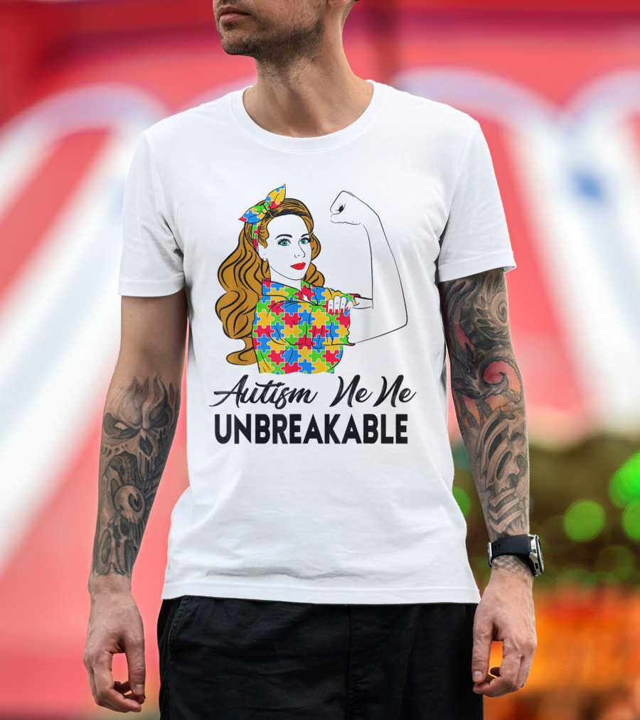 Autism Ne Ne Unbreakable Puzzle Piece Awareness T-Shirt