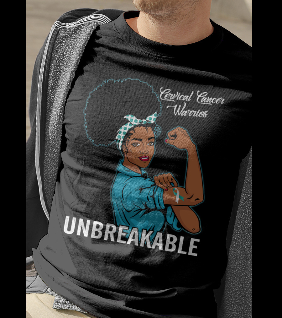 Unbreakable Black Women Cervical Cancer Warriors T-Shirt