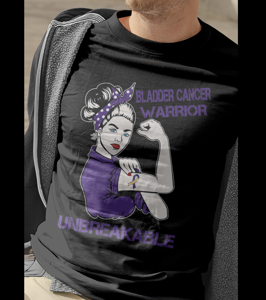Bladder Cancer Warrior Unbreakable Strong Woman T-Shirt