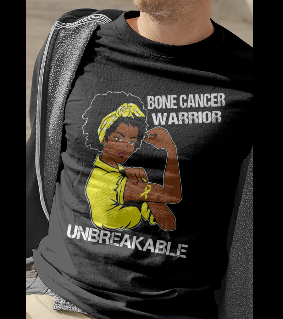 Bone Cancer Warrior Yellow Ribbon Unbreakable T-Shirt