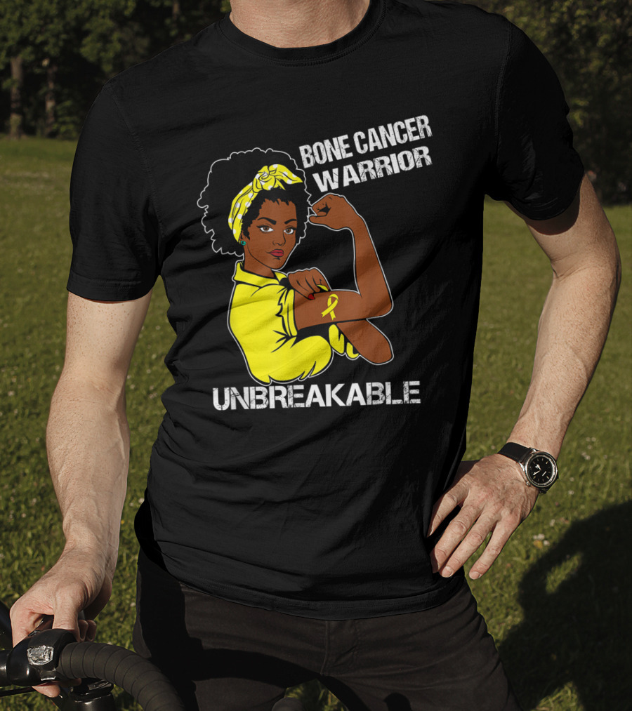 Bone Cancer Warrior Yellow Ribbon Unbreakable T-Shirt
