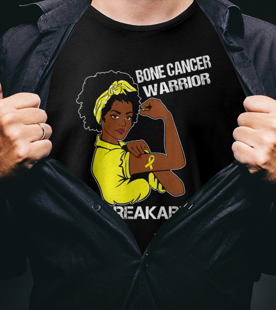 Bone Cancer Warrior Yellow Ribbon Unbreakable T-Shirt