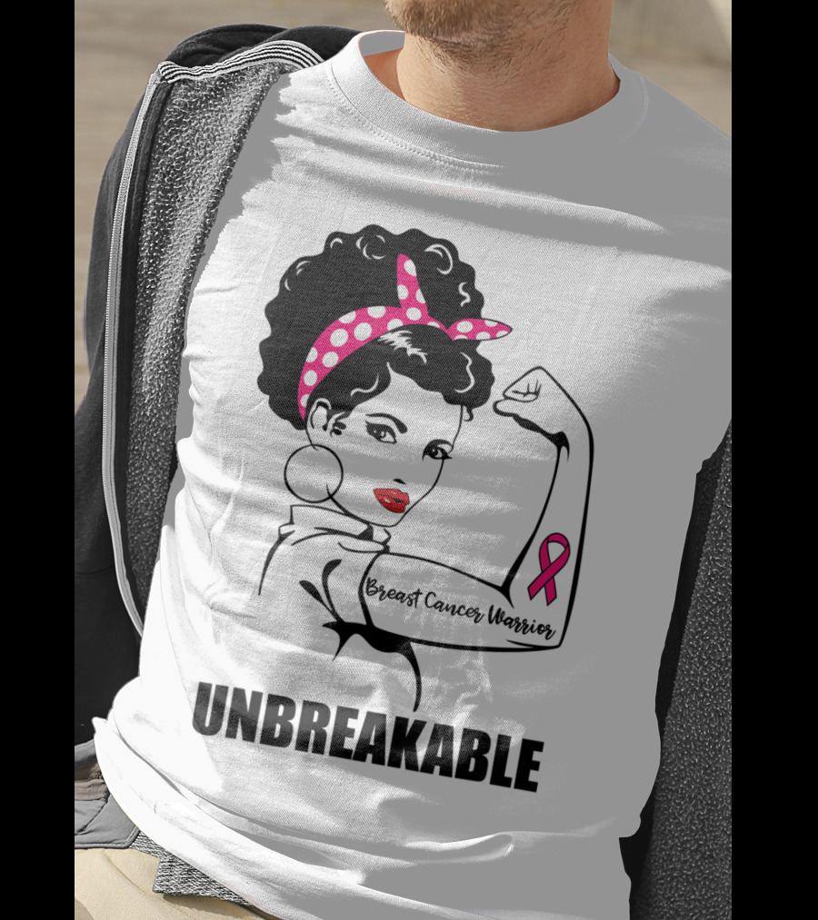 Breast Cancer Warrior Unbreakable Pink Ribbon Strength T-Shirt