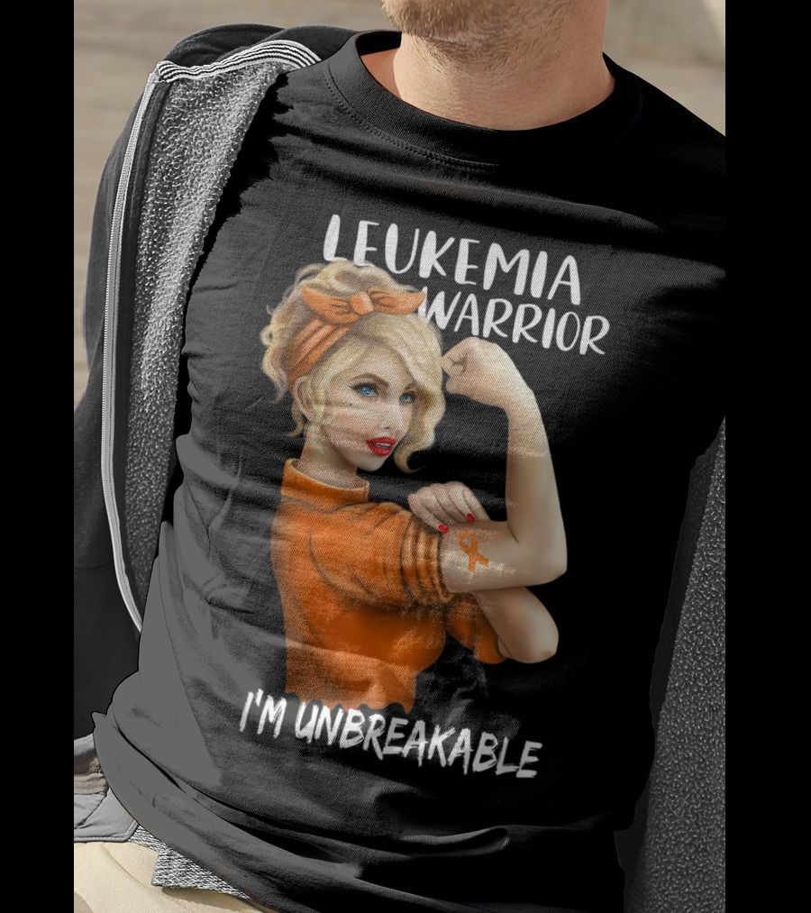 Leukemia Warrior Orange Ribbon I'm Unbreakable T-Shirt