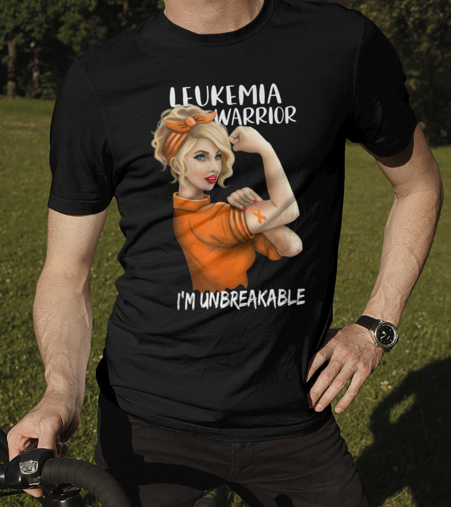 Leukemia Warrior Orange Ribbon I'm Unbreakable T-Shirt