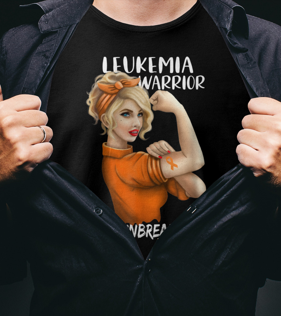 Leukemia Warrior Orange Ribbon I'm Unbreakable T-Shirt