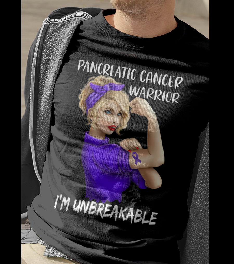 Pancreatic Cancer Warrior I'm Unbreakable T-Shirt