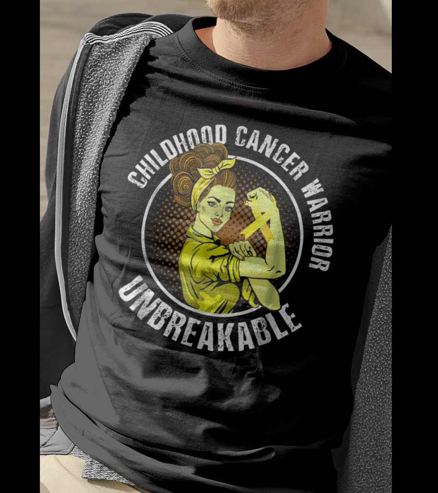 Childhood Cancer Warrior Unbreakable Rosie T-Shirt