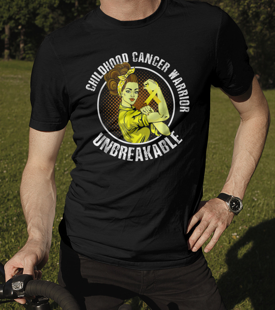 Childhood Cancer Warrior Unbreakable Rosie T-Shirt