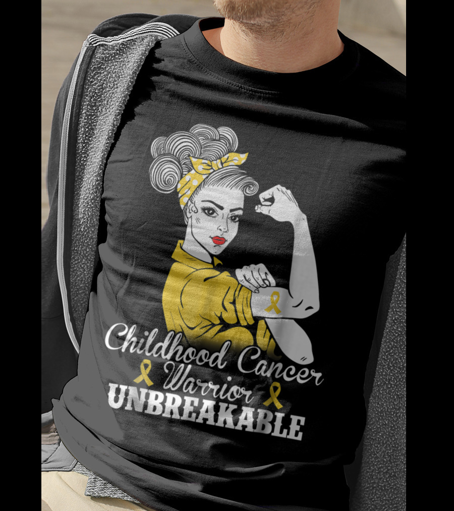 Childhood Cancer Warrior Unbreakable Awareness Month T-Shirt