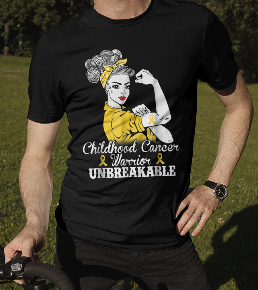 Childhood Cancer Warrior Unbreakable Awareness Month T-Shirt