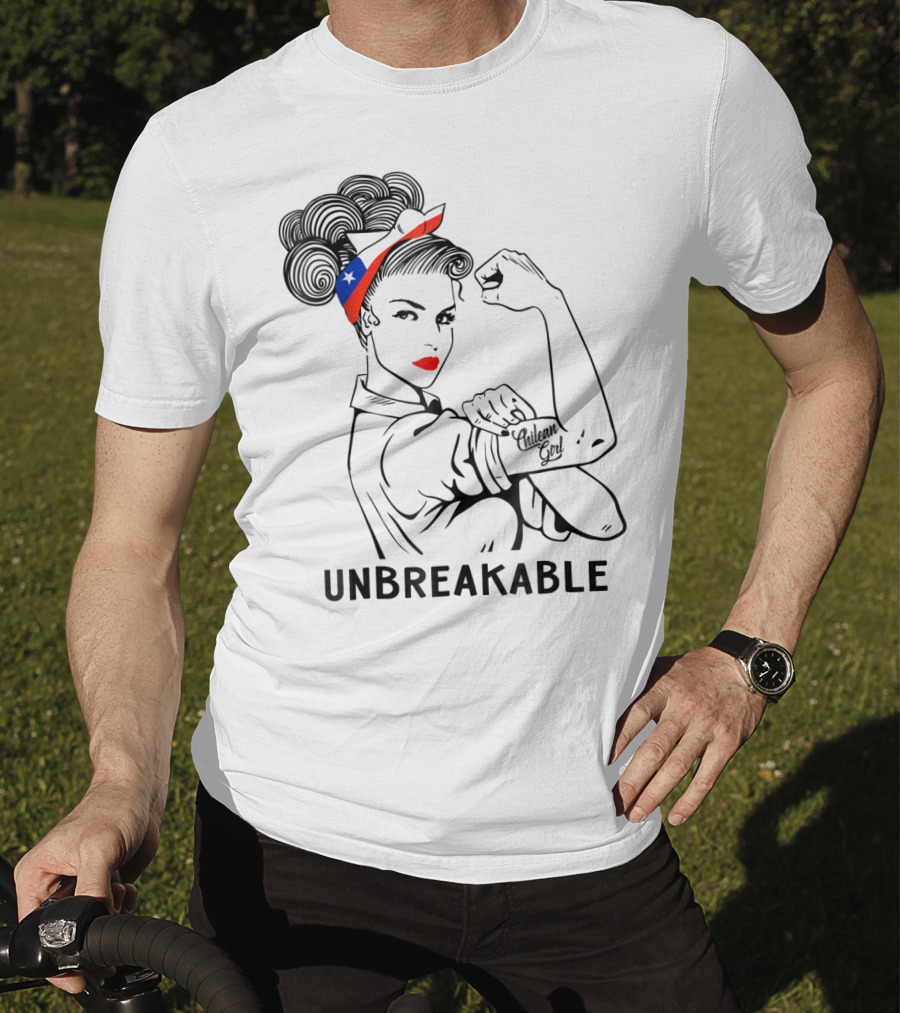 Chilean Girl Unbreakable Rosie Riveter Heritage With Chile Flag Bandana T-Shirt