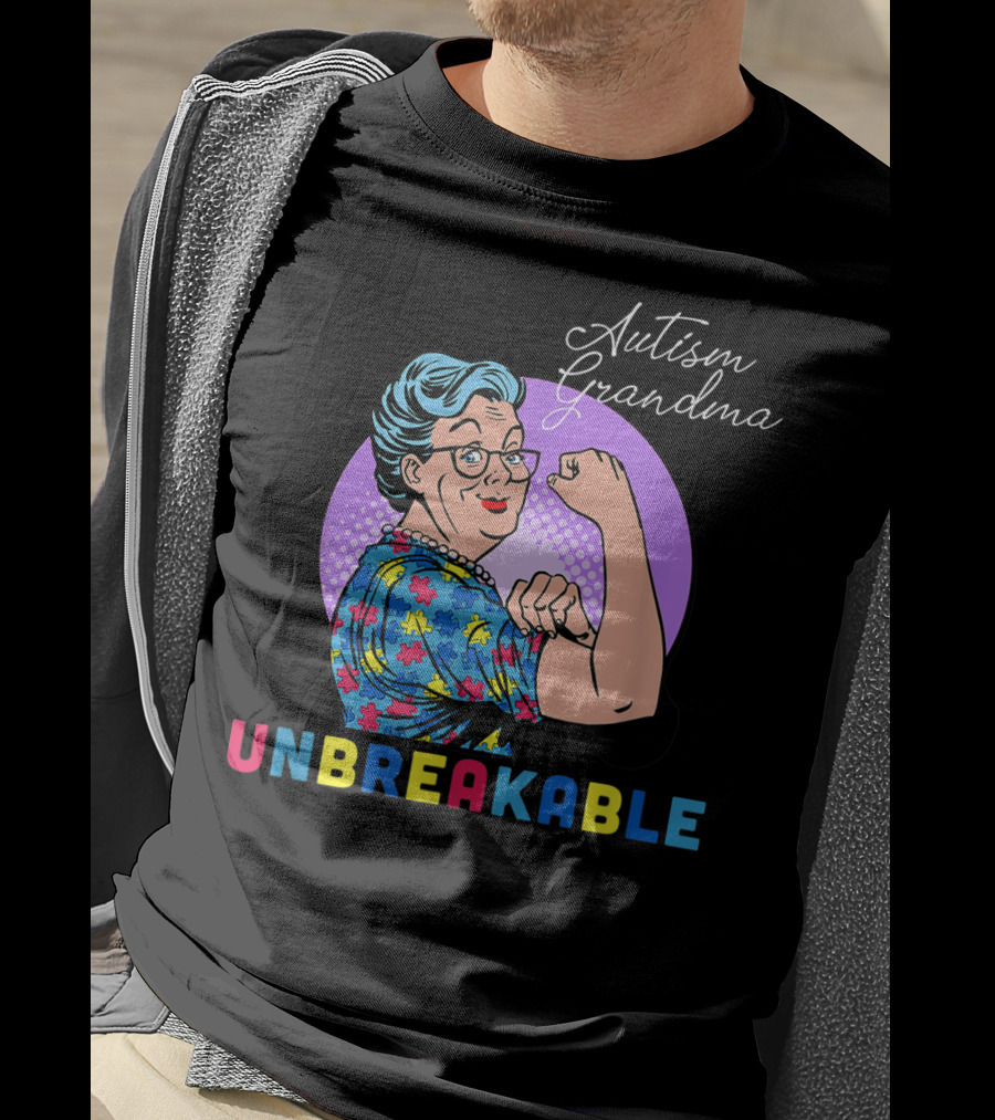 Autism Awareness Autism Grandma Unbreakable Pop T-Shirt