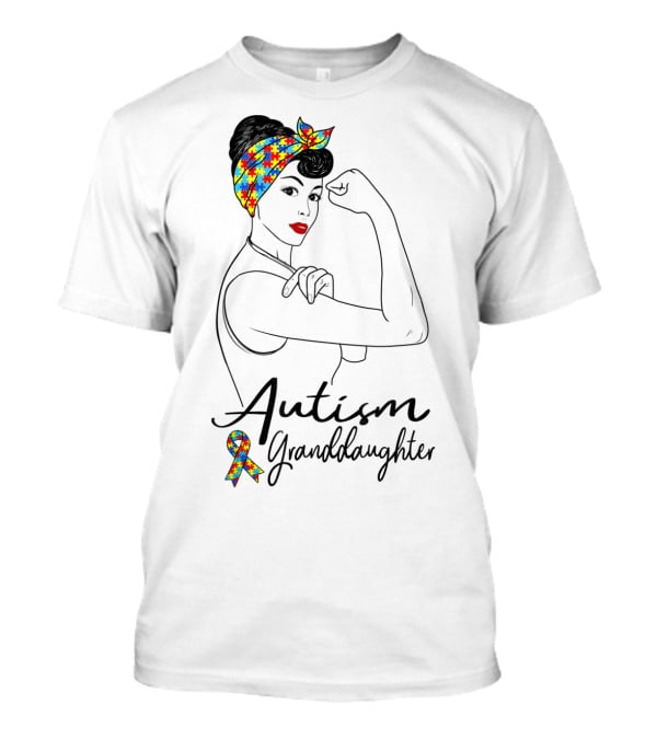 Autism Granddaughter Rosie The Riveter Puzzle Ribbon Unbreakable T-Shirt
